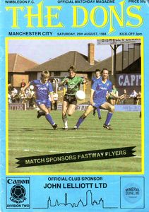 Wimbledon v Manchester City 1984/85